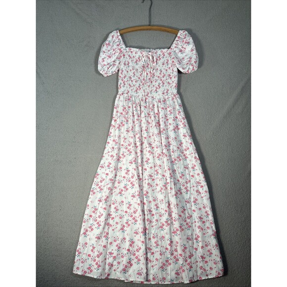 SHEIN Dresses & Skirts - SHEIN‎ Women's Size M Milk Maid Maxi Pink Flowers Ditsy Coquette Soft Girl Flowy